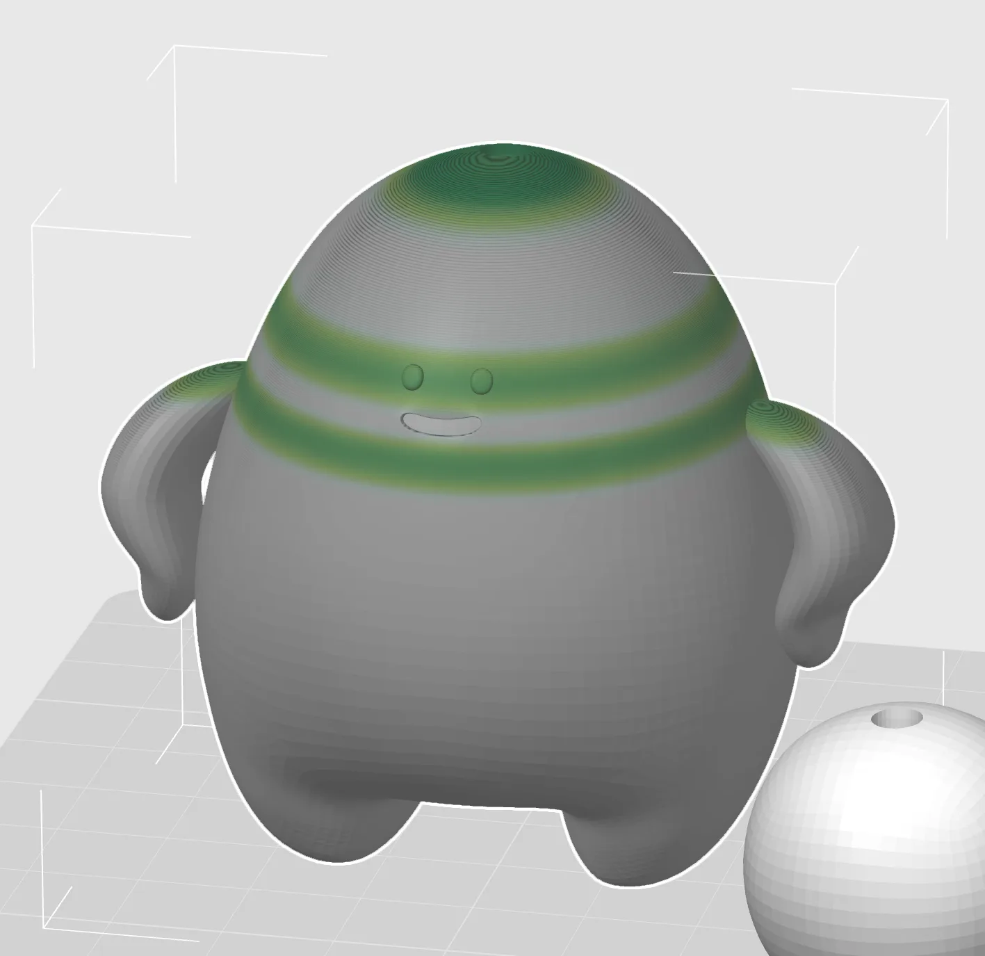 キャラモデルで顔や頭頂が細かい積層になっている例